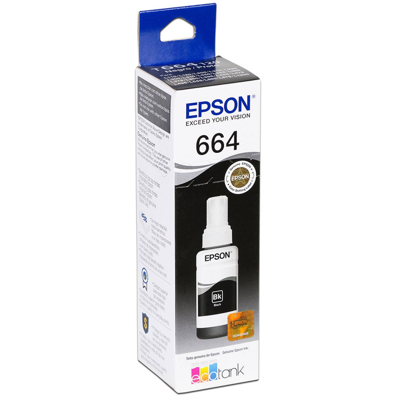 T664 Botella de Tinta Epson 70ml - Negro Patzún